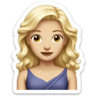 blonde girl in elegant dress sticker