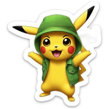 pikachu dancing reggae soundsystem sticker