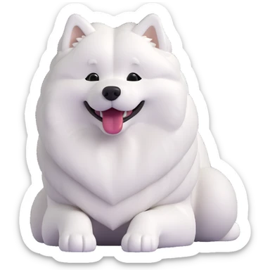 happy samoyed dog sticker