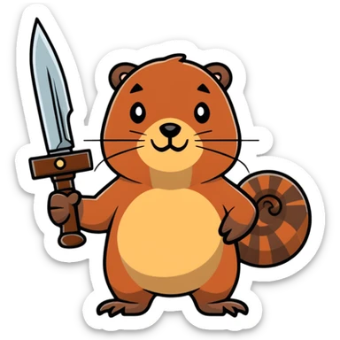 beaver with a weapon sticker