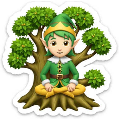 elf on a tree sticker