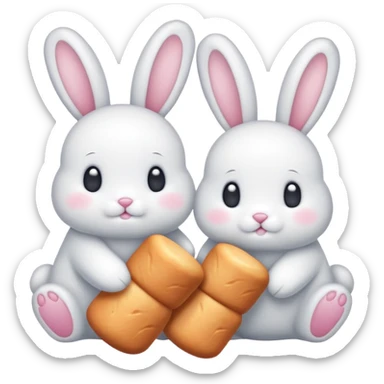 Marshmallows and bunnies sticker