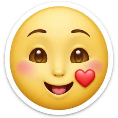 Classic yellow emoji blowing kiss with puckered lips sticker