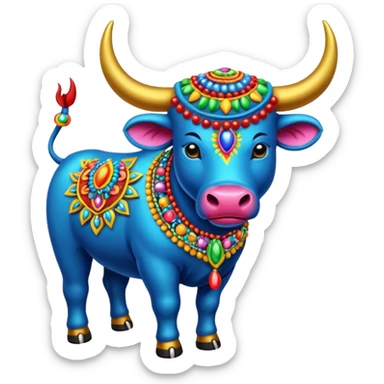 Bumba meu boi, boi colorido, enfeitado com bordado de miçangas sticker