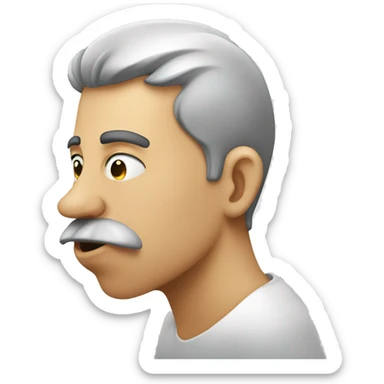 Person sniffing sticker