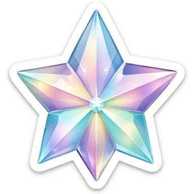 Pastel iridescent glass crystal estrella tornasolado sticker