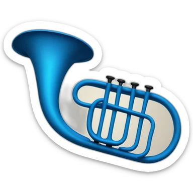 Blue hunting horn sticker