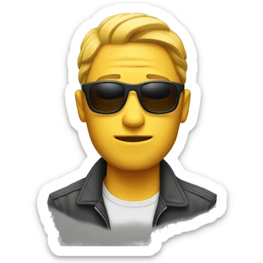 Cool man with hidden face sticker