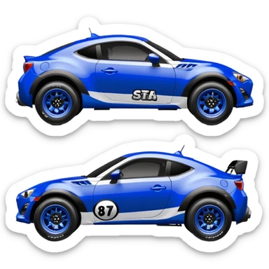 2013 scion fr-s ultramarine off road 4wd monster Baja dessert stadium racer number 86 with large mirror chromed wheels with wide long travel suspension  sticker