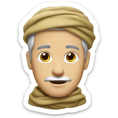 white man with pashmina on his head sticker