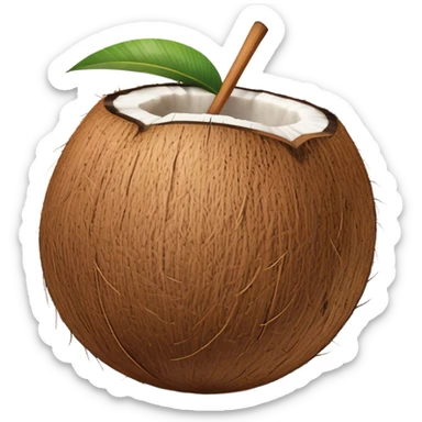 A coconut with a butt  sticker