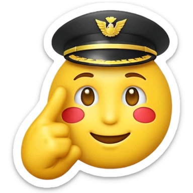 saluting emoji with text "YES SIR" sticker