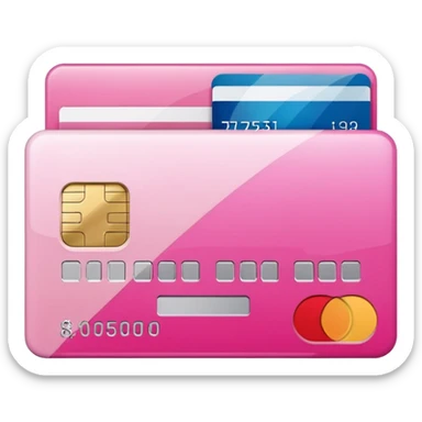 mix pink and white bank and credit card sticker