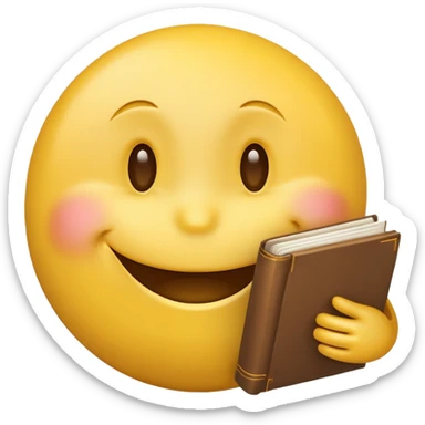 A emoji with a book in its hands like these but combined 😁📖 sticker
