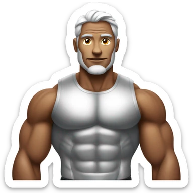 silver man muscular flex sticker