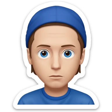 Eminem with blue eyes, brown hair sticker