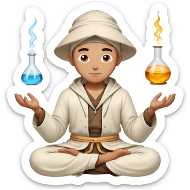 a young alchemist meditating sticker