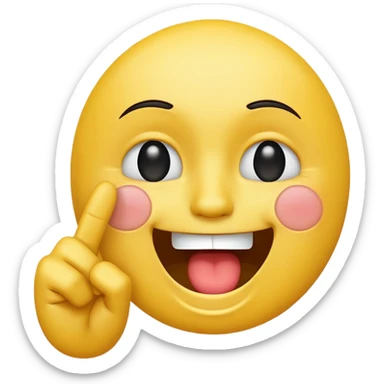 A laughing crying face emoji with a middle finger sticker