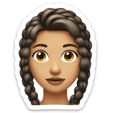 Tête femme très bronzée qui regarde sur le côté , cheveux noirs très courts et crépus , porte un bandeau blanc autour de la tête  sticker