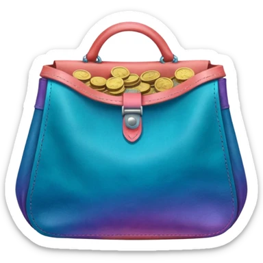 coins inside leather bag

Change coins color in in gradient of turquoise, blue, pink, purple, and coral sticker