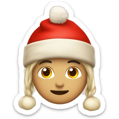 Corazón beige con gorro navideño sticker