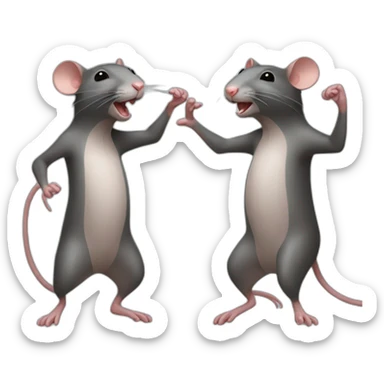 two dancing rats sticker