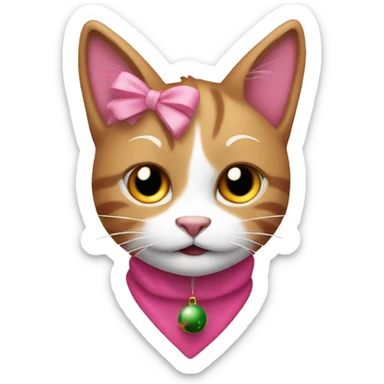 Un gato navideño rosa  sticker