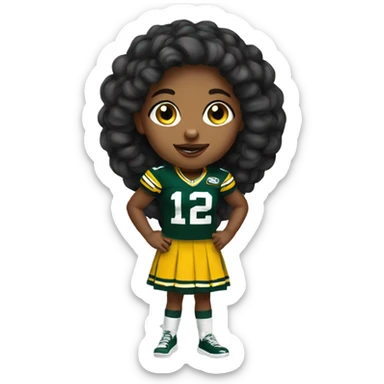 Cute girl wearing Green Bay packers sticker