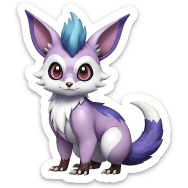 ShinyFurret-Absol-Noibat-Noivern-Hybrid (Full body) sticker