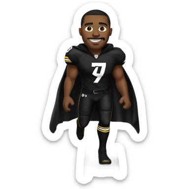 Pittsburgh Steelers player in uniform with black cape. sticker