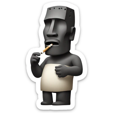 moai emoji with ciggarete sticker