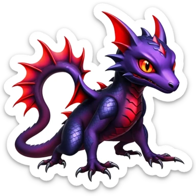 Shiny Epic Badass Gothic Noibat-Salandit-Litten-Hybrid sticker