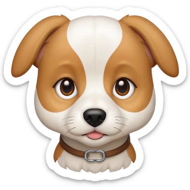 a white beagle x maltese x chi dog the size of a kelpie with light brown ears and a light brown patch on one eye sticker
