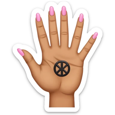 hand with rock symbol with the middle and index finger crossing over, middle behind index sticker