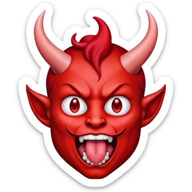 person with devil horn sticking tongue out  sticker