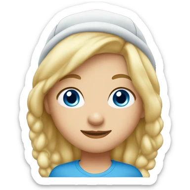 Blonde girl blue eyes wearing big ball cap sticker