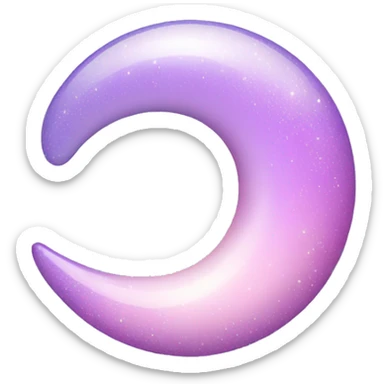 Sparkly glossy Pastel lilac-gradient crescent sticker