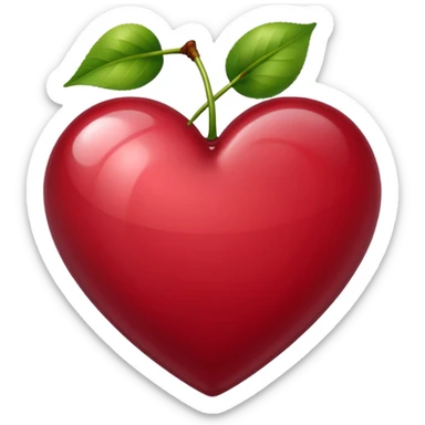 cherry color bordeux heart sticker