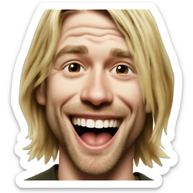 kurt cobain laughing out loud sticker