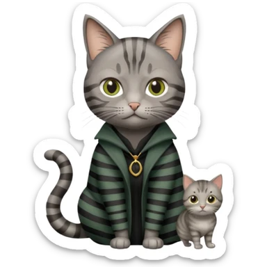 Minerva McGonagall with tabby grey cat  sticker