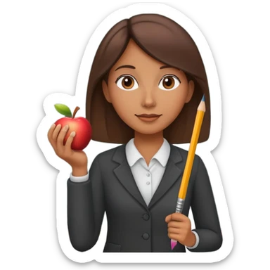 Teacher with Apple Pencil and chalkboard sticker