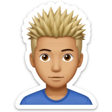 Make it a vietnamese male with spiky hair sticker