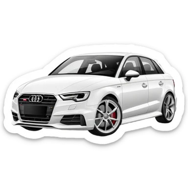 white Audi S3 8V three-quarter angle sporty stance sticker