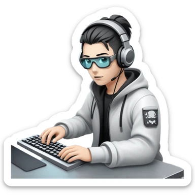 monochrome cyberpunk hacker terminal command center sticker