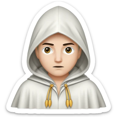 A person wearing a robe and pointed hood resembling a controversial or ceremonial outfit, with only one eye visible through the hooA person wearing a robe and pointed hood resembling a controversial or ceremonial outfit, with only two eyes visible through the hoo sticker