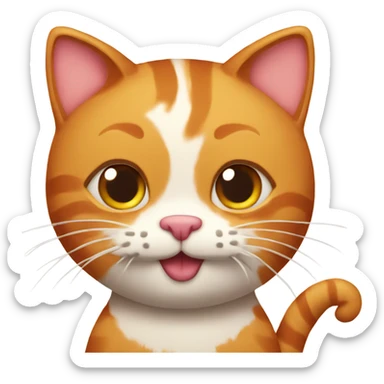Ginger cat with birthday cake sticker