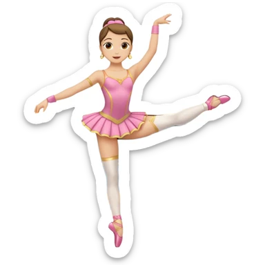 Una chica con vestuario de bailarina urbana con las piernas flexionadas, el dedo índice en la boca, el tren superior inclinado hacia la izquierda y con la cadera proyectada hacia la izquierda sticker