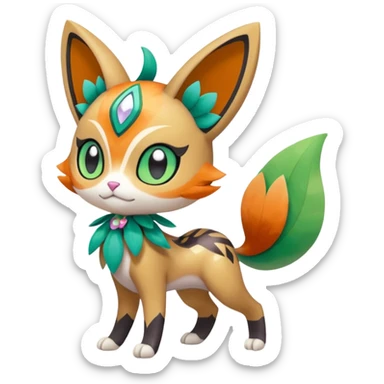 Meloetta-Floragato-Meowscarada-Pokémon-Fakémon-fusion-hybrid-creature sticker