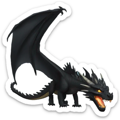 Dragón negro furia nocturna sticker