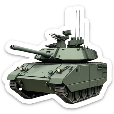 Stryker M1126 (2020) – Cinematic-realistic Stryker M1126 armored personnel carrier, its dark grey-green hull speeding down a war-torn street. The eight large wheels grip the cracked pavement as infantry hunker inside, the turret-mounted .50 cal machine gun scanning rooftops for threats under the eerie glow of distant fires. sticker